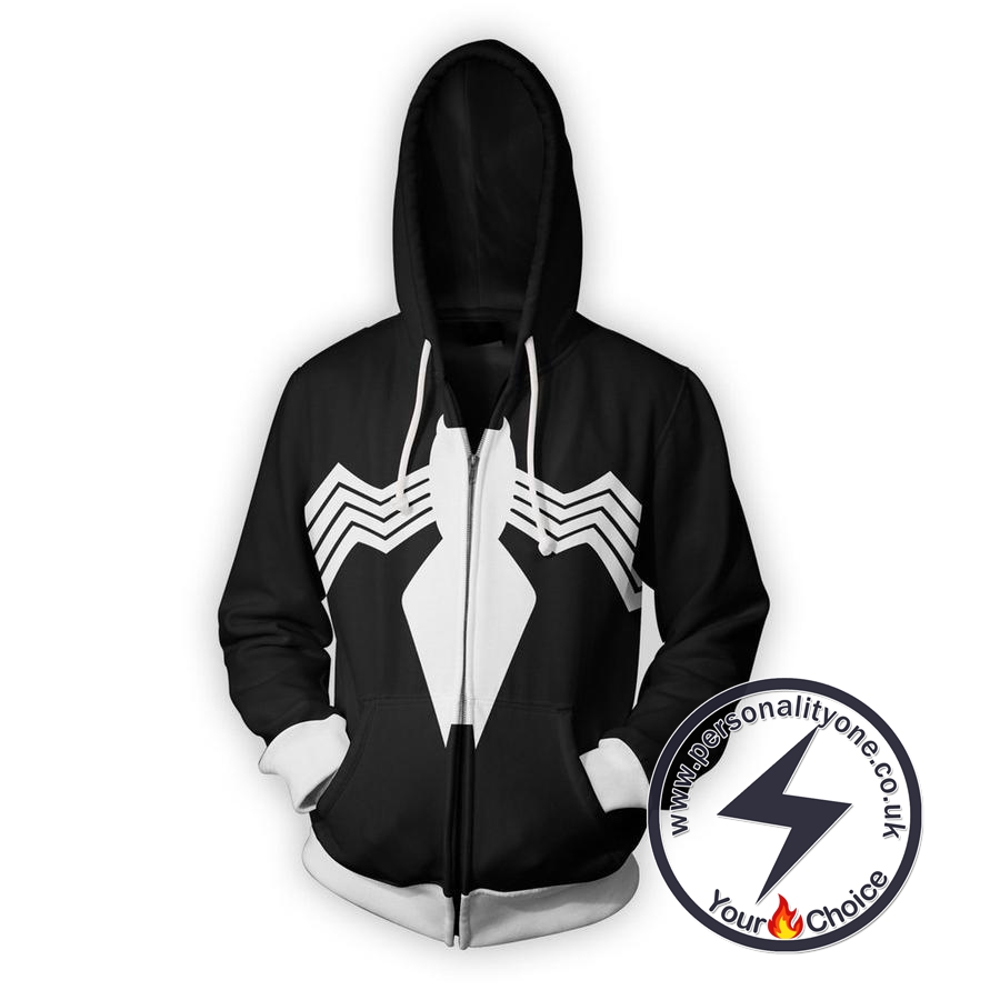 Spiderman Symbiote Spiderman Zip Up Hoodie Jacket